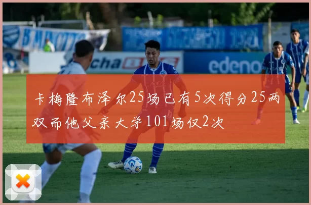 卡梅隆布泽尔25场已有5次得分25两双而他父亲大学101场仅2次